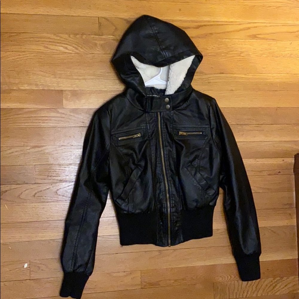 Black leather jacket